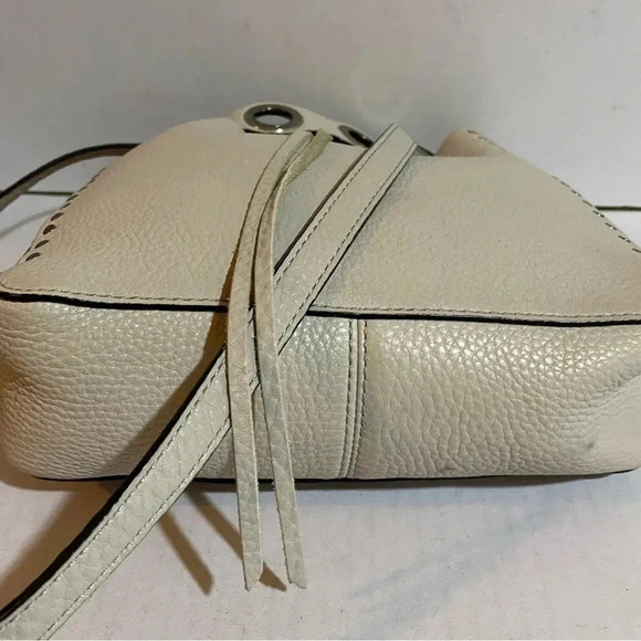 Rebecca Minkoff white gray pebbled leather crossbody handbag - Picture 4 of 14